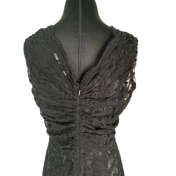 Y2K Calvin Klein Lace Overlay Slip Dress Set – Size 6 Little Black Party Dress - Picture 12 of 16